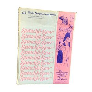 Stretch & Sew Pattern No. 445 Skirts: Straight A-Line Dirndl Sizes 30-46 uncut